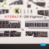 Kelik K72047 JASDF F-2B Fighter  interior 3D decals for FineMolds kit (1/72)